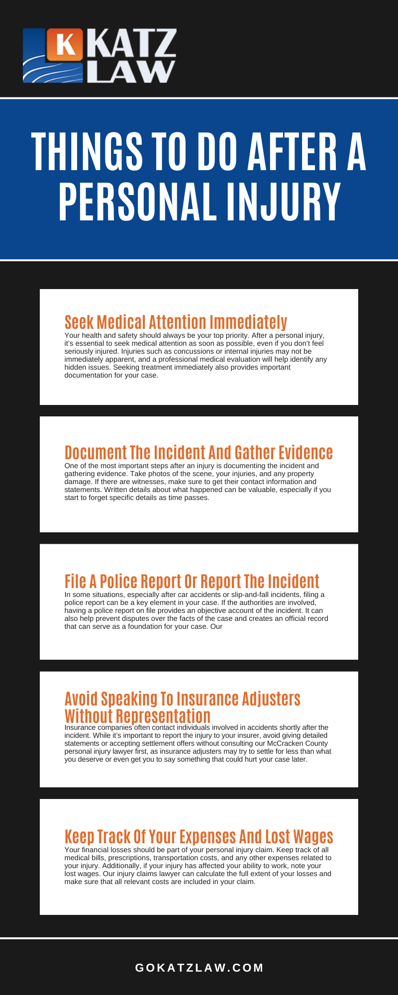 Things To Do After A Personal Injury Infographic